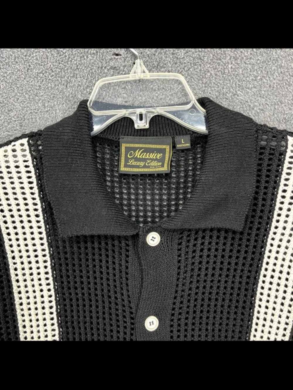 Massive Luxury Edition Men's Black And White Sweater Size Lg - Picture 2 of 7